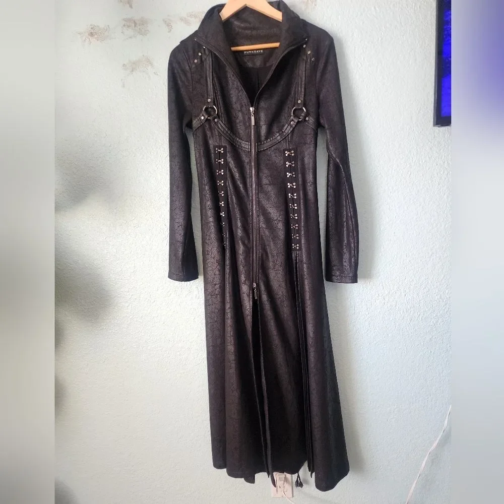 Punk Rave Gothic Vampire Dark Academia Stylish Black Dress Top Tunic - Picture 2 of 14